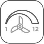12 stupnjeva brzine ventilatora u zatvorenom -12 Grades Indoor Fan Speeds